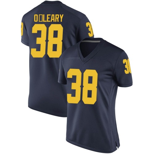 Peyton OLeary Michigan Wolverines Women's NCAA #38 Navy Game Brand Jordan College Stitched Football Jersey VVR5354GF